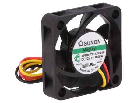 Ventilatoare PC - Ventilator axial SUNON 40x40x10 mm, model Vapo MF40101V2-1000U-G99, 12VDC, 11.89m3/h, 20.6dBA, culoare neagră.