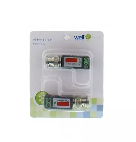Video balun cu șurub BNC⇔BNC Well pentru cablu UTP/FTP, garanție 24 luni, convertor accesoriu. [1]