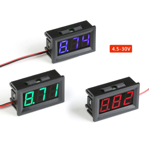 Voltmetru digital 4.5-30V cu display albastru – Precizie, ușor de montat și afișaj LED clar [1]