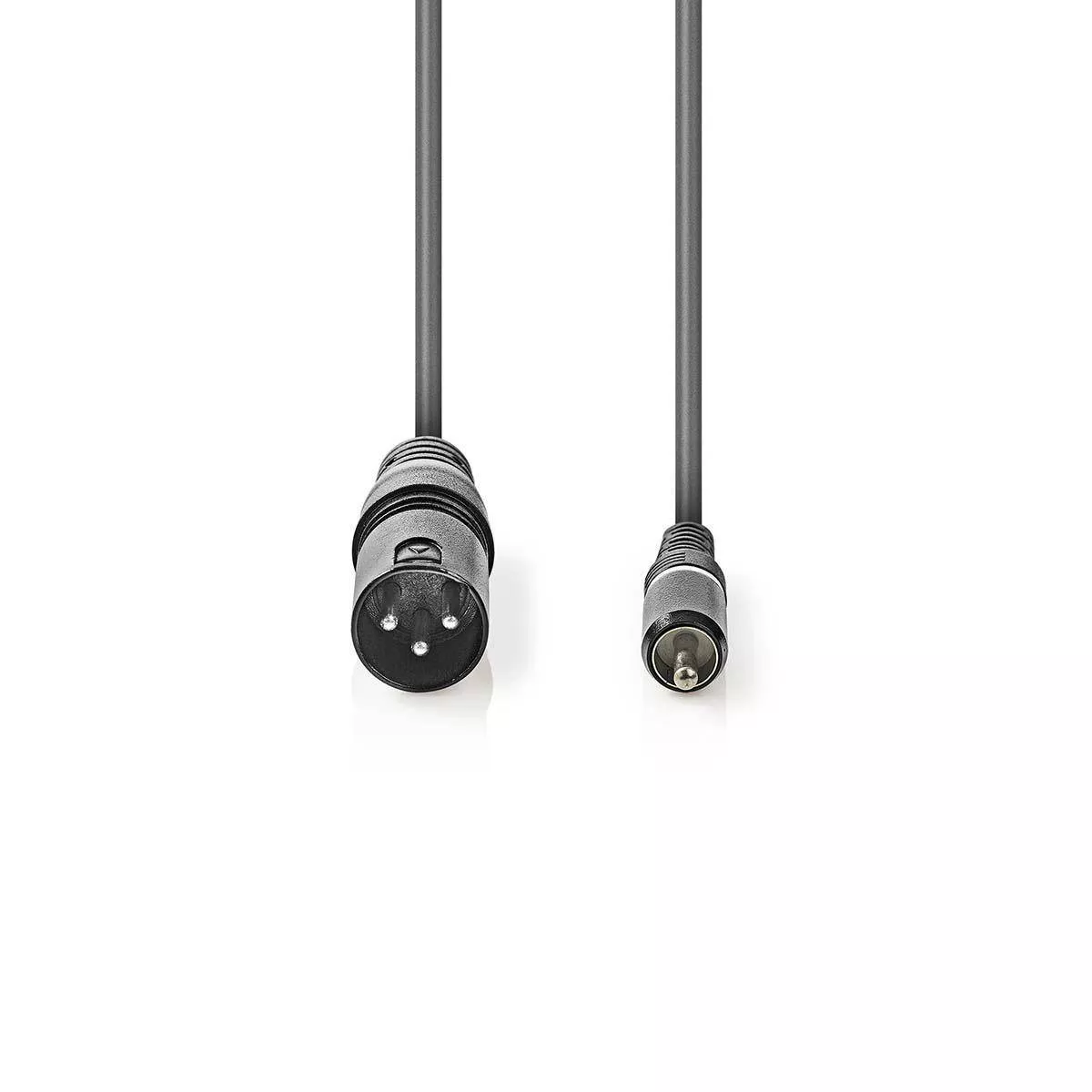 Cablu audio XLR 3 pini tata - RCA tata 1.5m ecranat Nedis, gri, 24 luni garanție persoane fizice [1]