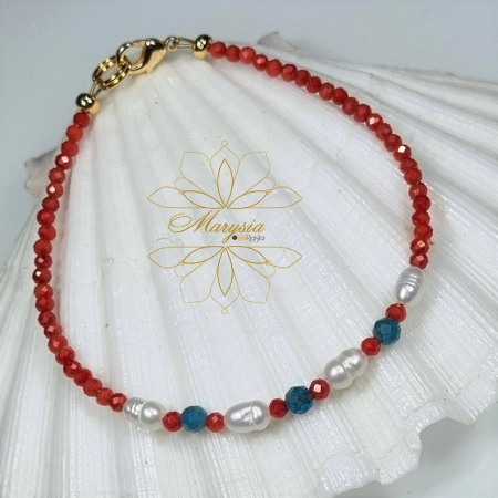 MINIMALIST STYLE - Marysia Coral, Apatite and Pearls