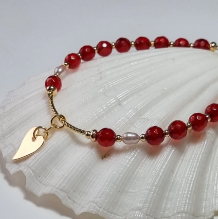 Marysia Red Agate, Pearls and Heart [8]