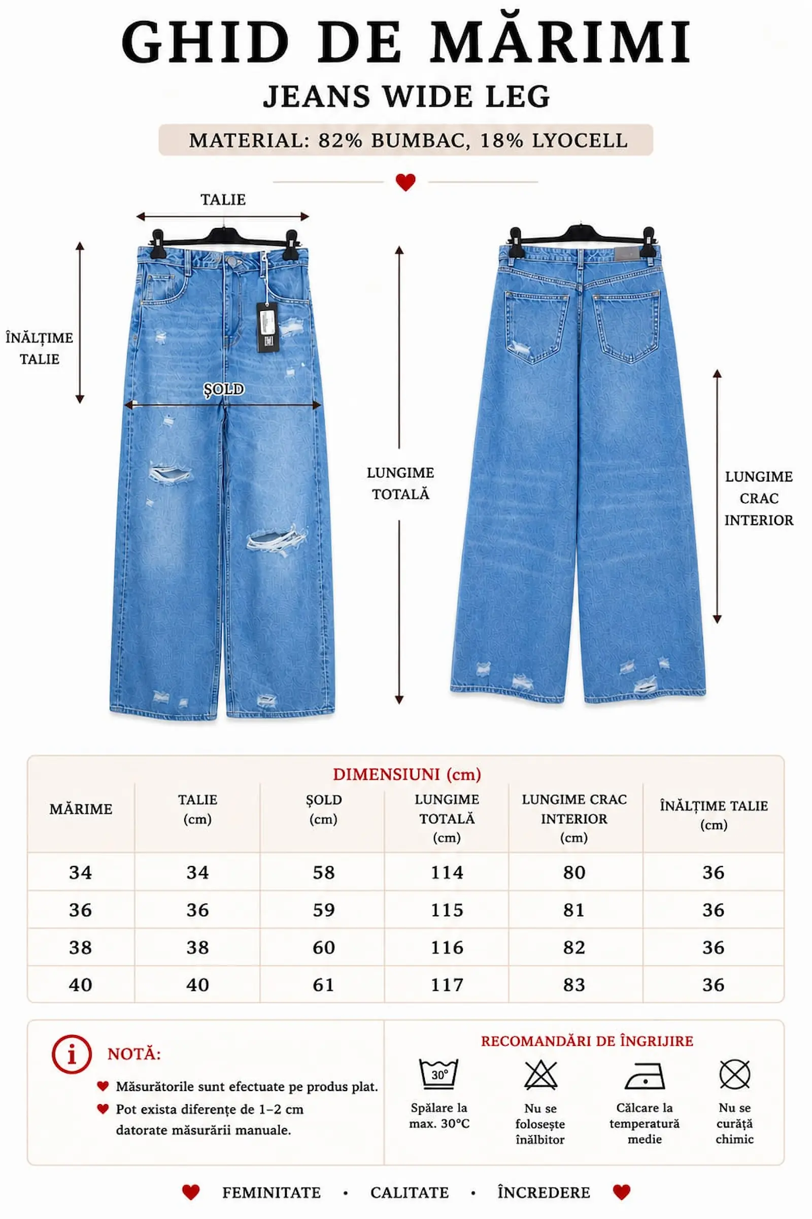 Blugi Dama High-Waist Wide-Leg Albastru Deschis Lacarino - Isabellia.ro [2]