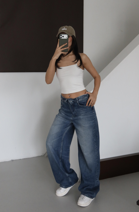 Blugi Dama High-Waist Wide-Leg Indigo Lacarino - Isabellia.ro [3]