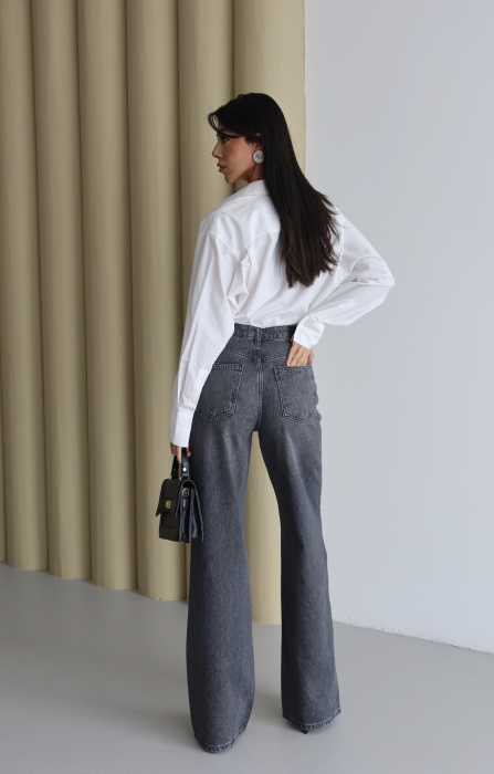 Blugi Dama Negri cu Detalii Carouri Frontale Lacarino - Isabellia.ro [5]