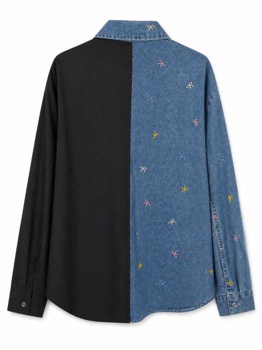 camasa bicolora denim black isabellia style [3]