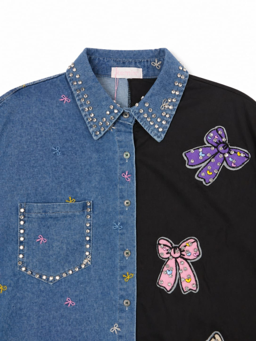 camasa bicolora denim black isabellia style [4]