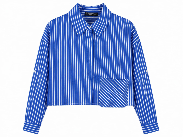 Camasa Crop cu Dungi Dama Summer Stripes Bumbac Isabellia [3]