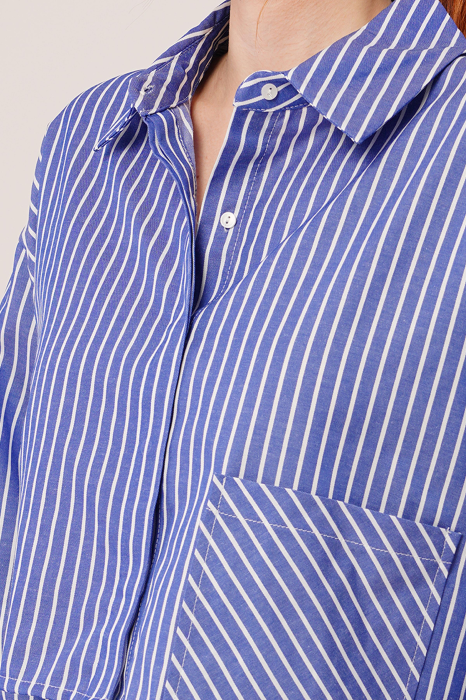 Camasa Crop cu Dungi Dama Summer Stripes Bumbac Isabellia [3]