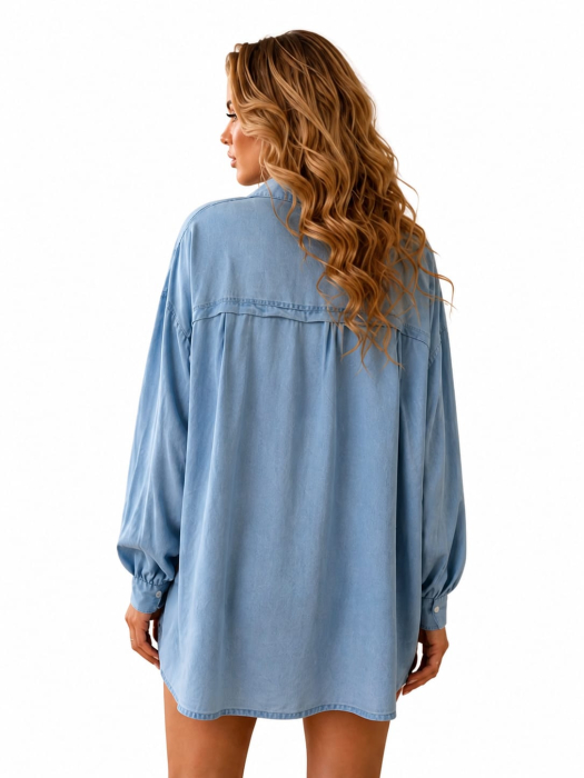 Cămașă Denim Chic Embroidery Isabellia cu broderie florală [6]
