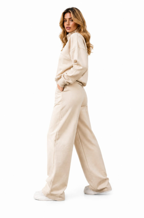 Trening Damă Bej Bumbac Wide-Leg & Bomber / Isabellia.ro [2]