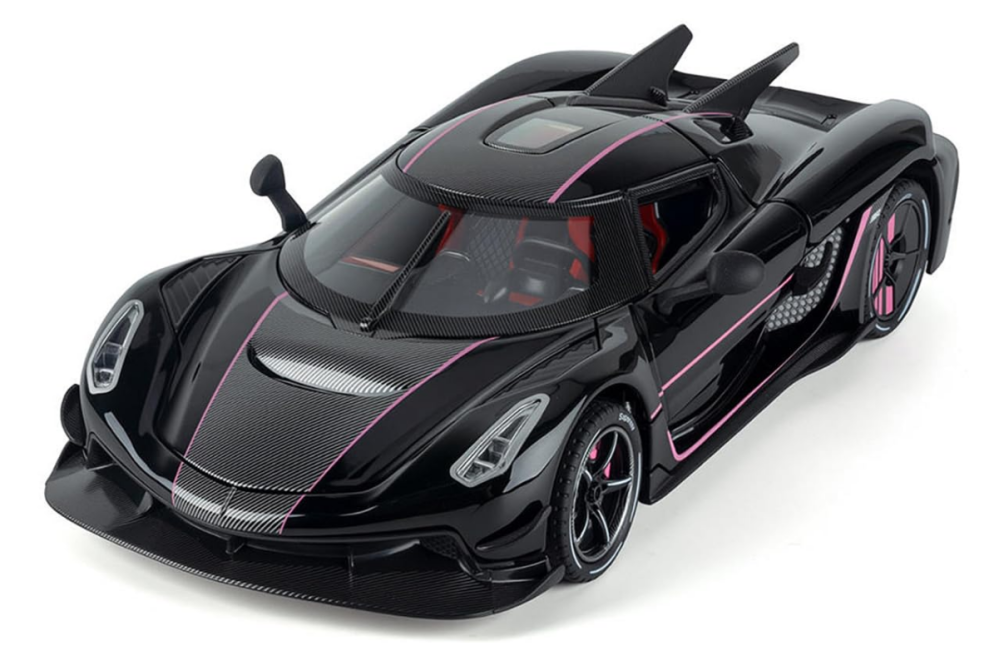 Mașină din Metal Koenigsegg Jesko 1:24, Model Hypercar cu Pullback, Uși Deschizătoare în Sus, Lumini și Sunete, 20 cm [2]