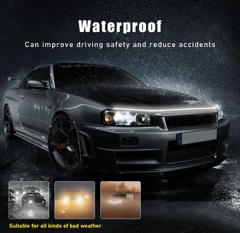 Banda LED Auto pentru Grilă Frontală – 180 cm, Rezistentă la Apă, Alb Rece – Upgrade Vizual pentru Mașina Ta [2]