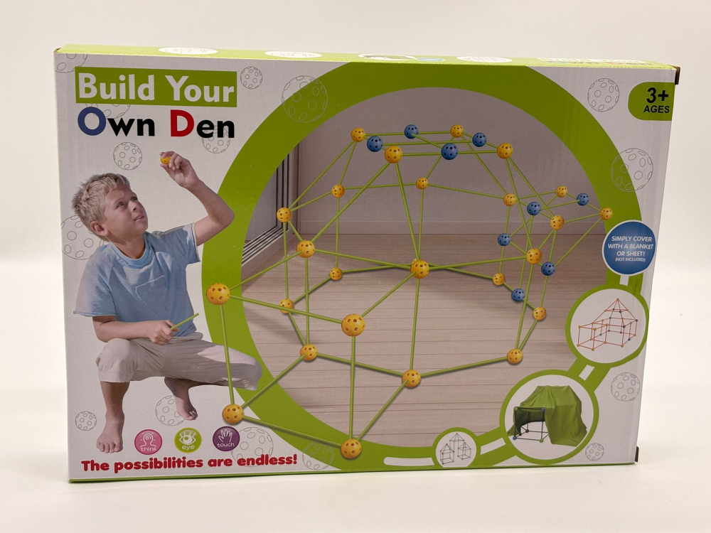 Set de Construcție Forturi pentru Copii, 87 Piese (36 Conectori + 51 Bețe, 31 cm),  Joc Creativ DIY [7]