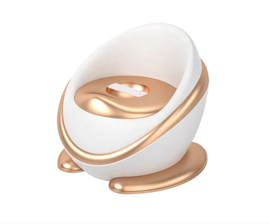 Olita Copii cu Spatar Ergonomic si Colac Moale din Spuma PU, Vas Detasabil, Baza Antiderapanta, Protectie Anti-Stropire, Design Capsula Spatiala [9]