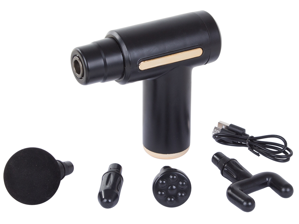 Pistol de Masaj Profesional, Aparat Masaj Muscular, Baterie de Lunga Durata, Functionare Silentioasa, 4 Capete Diferite Incluse [3]