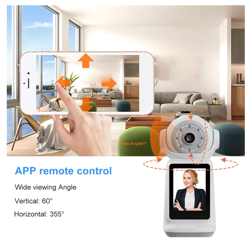 Cameră Video de Supraveghere Inteligentă WiFi, de Interior, Full HD 1080P, Funcție Apel Video, Viziune Nocturnă, Audio Bidirecțional, Suport Cloud și Card TF – Control prin Aplicația V380 PRO [3]