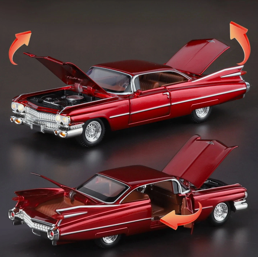 Automachetă Cadillac 1959, 15 cm, Funcție Pull-Back, Uși, Portbagaj și Capotă Deschizătoare, Lumină și Sunet [3]
