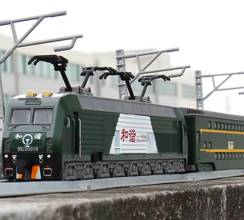 2 Locomotive Electrice cu Vagon din Metal – 70 cm Lungime Totală, Sunete și Lumini, Baterii Incluse [2]