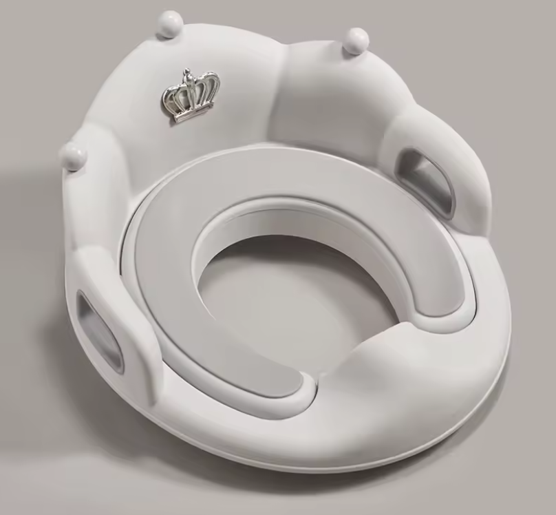 Colac Toaleta Copii cu Spatar si Manere, Adaptor WC Copii Antiderapant 40 cm, Scaun Toaleta Copii [6]