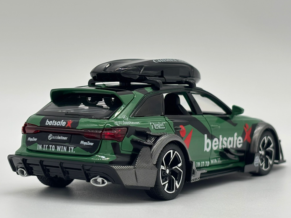 Masina din Metal Audi RS6 Camo 1:32, 15 cm, Functie Pull Back, Usile Capota si Portbagaj Deschizabile, Lumini si Sunete, Automacheta Audi RS6 [7]