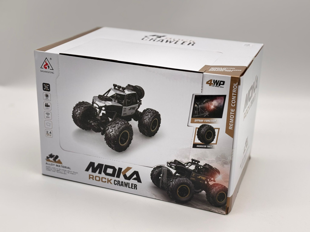 Mașină cu Telecomandă Off-Road R/C, 20 cm, Cameră Wi-Fi cu Funcție Video & Foto, Funcție de Fum, Control prin Telefon (Aplicația SF-CAR), Suspensie Mobilă, Lumină, Cablu de Încărcare Inclus [11]