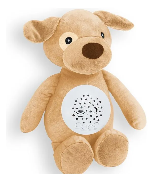 Ursuleț și Cățel Muzical cu Proiecție de Stele, 25 cm, Lumină si Muzica Calda, Funcționează pe Baterii [5]