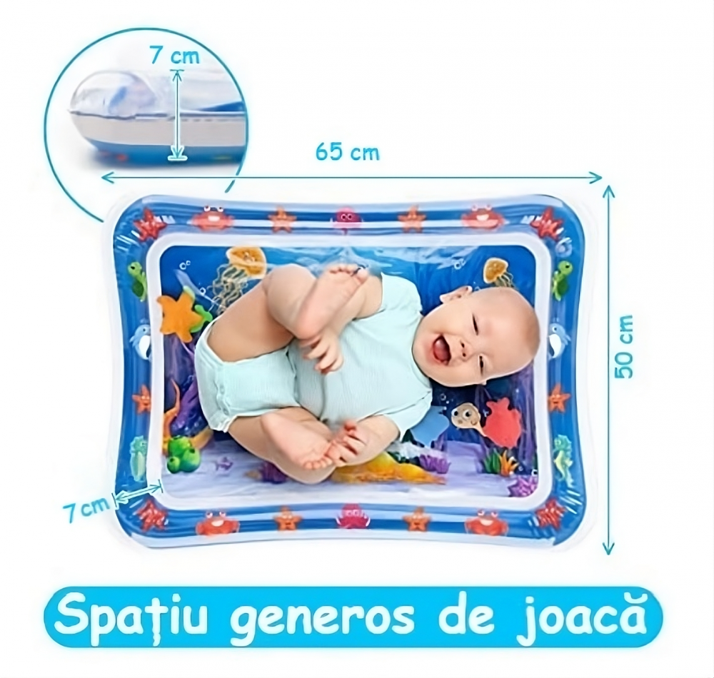 Saltea cu Apă pentru Bebeluși – Spațiu de Joacă Senzorial, 69 x 50 cm [4]