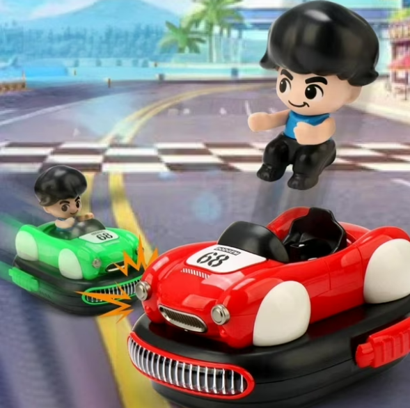 Set 2 Mașinuțe cu Telecomandă – Sunete și Lumini, Control pentru 2 Jucători, Roșie și Albastră,360° Drift, Multiplayer [1]