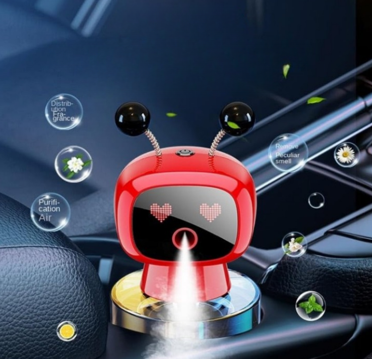 Odorizant Auto Design Robot – Reîncărcabil, Ochi Animati, Parfum Inclus, Fixare pe Bord cu Bandă Specială inclusa [19]