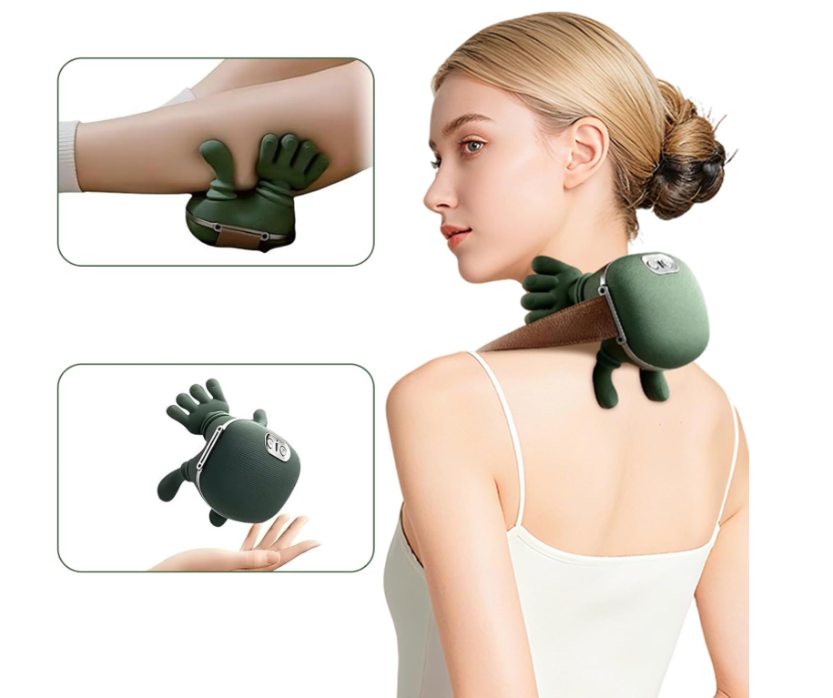 Aparat Masaj Cervical Gat si Umeri 4D cu Incalzire, Fara Fir, Masaj Tip Mana Umana, 3 Moduri, Autonomie pana la 12 Zile, Ideal pentru Relaxare si Dureri Musculare [7]