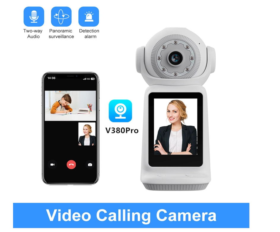 Cameră Video de Supraveghere Inteligentă WiFi, de Interior, Full HD 1080P, Funcție Apel Video, Viziune Nocturnă, Audio Bidirecțional, Suport Cloud și Card TF – Control prin Aplicația V380 PRO [8]
