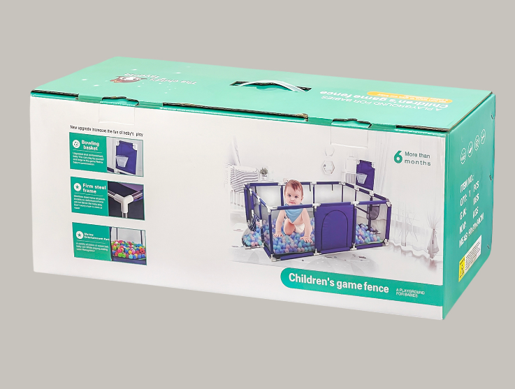 Țarc pentru Bebelusi 180x120x64 cm, Cu 30 de Bile, Mini Coș de Baschet, Poartă de Fotbal, Acces cu Fermoar și Montaj Ușor [5]