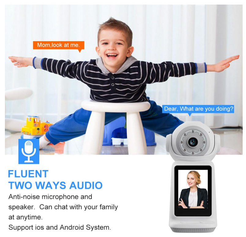 Cameră Video de Supraveghere Inteligentă WiFi, de Interior, Full HD 1080P, Funcție Apel Video, Viziune Nocturnă, Audio Bidirecțional, Suport Cloud și Card TF – Control prin Aplicația V380 PRO [7]