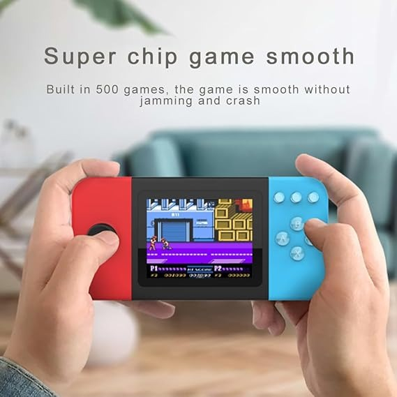Consolă Portabilă Jocuri Retro – Conectare AV la TV,  Controler pentru 2 Jucători, Ecran 2.8” HD Color, 500 Jocuri Incluse, Baterie Reîncărcabilă 800mAh [2]