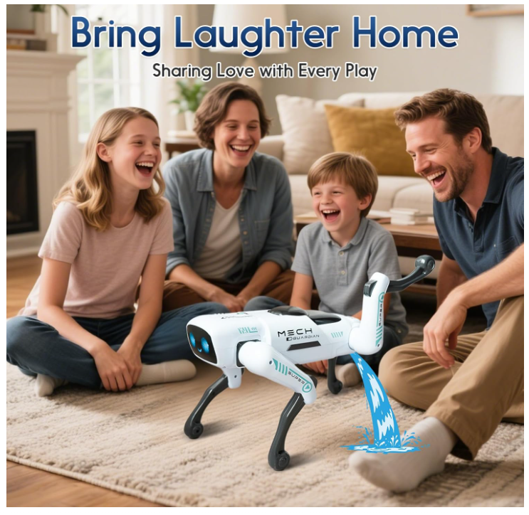 Robot Caine Inteligent cu Telecomanda, Jucarie Interactiva STEM Programabila, Muzica, Povesti si Dans, RC Robo Dog pentru Copii [8]