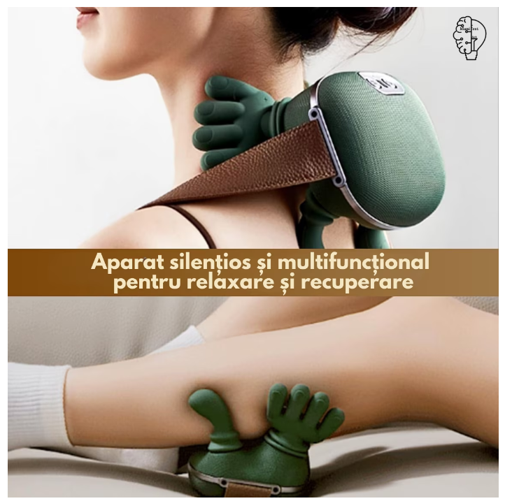 Aparat Masaj Cervical Gat si Umeri 4D cu Incalzire, Fara Fir, Masaj Tip Mana Umana, 3 Moduri, Autonomie pana la 12 Zile, Ideal pentru Relaxare si Dureri Musculare [15]