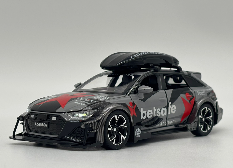 Masina din Metal Audi RS6 Camo 1:32, 15 cm, Functie Pull Back, Usile Capota si Portbagaj Deschizabile, Lumini si Sunete, Automacheta Audi RS6 [11]