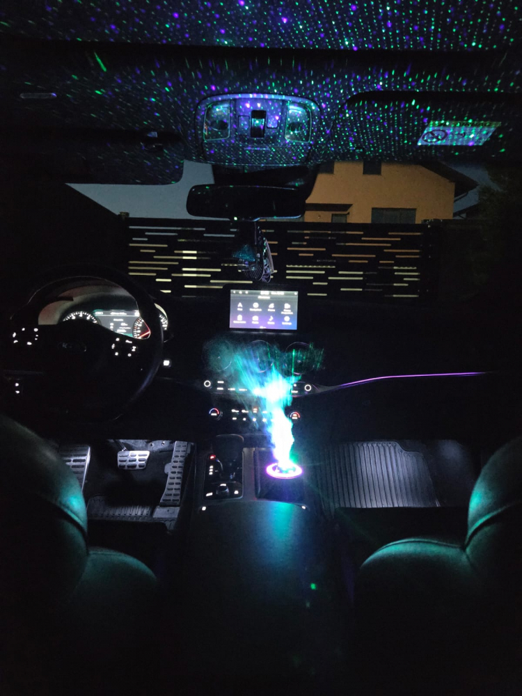 Odorizant Auto cu Proiecție Stele, Aromaterapie și USB Type-C – Ideal pentru Suportul de Pahare al Mașinii [4]