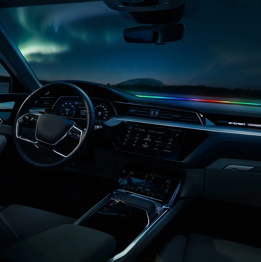 Banda LED Ambient Auto 150 cm – Control din Aplicație, Lumină Dinamică Multicoloră, Sincronizare Muzică & Voce, Montare Discretă la Bord-Parbriz – Kit complet inclus pentru instalare ușoară [2]