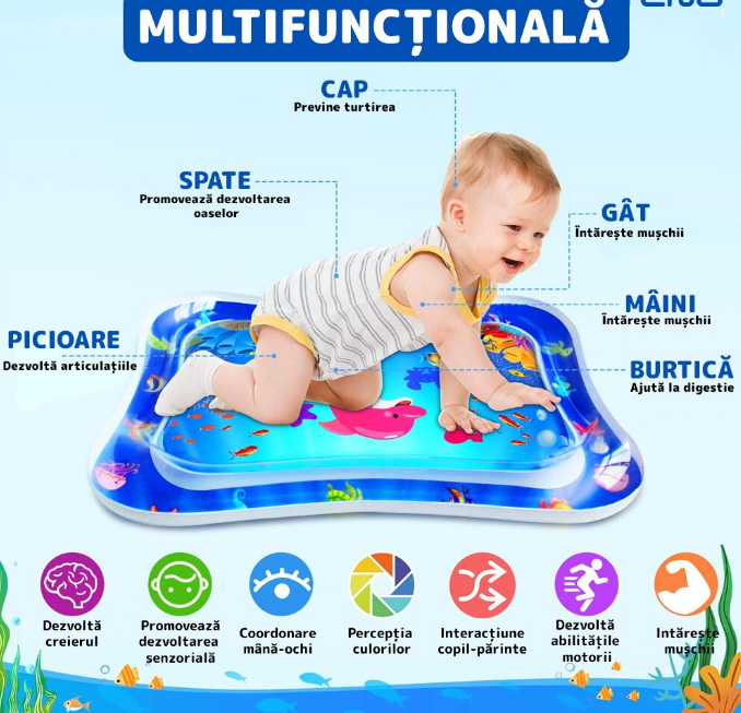 Saltea cu Apă pentru Bebeluși – Spațiu de Joacă Senzorial, 69 x 50 cm [2]