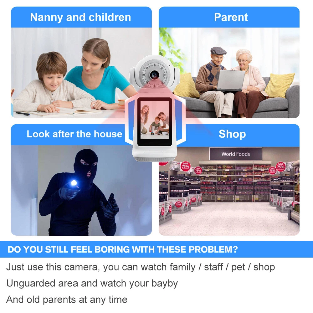 Cameră Video de Supraveghere Inteligentă WiFi, de Interior, Full HD 1080P, Funcție Apel Video, Viziune Nocturnă, Audio Bidirecțional, Suport Cloud și Card TF – Control prin Aplicația V380 PRO [6]