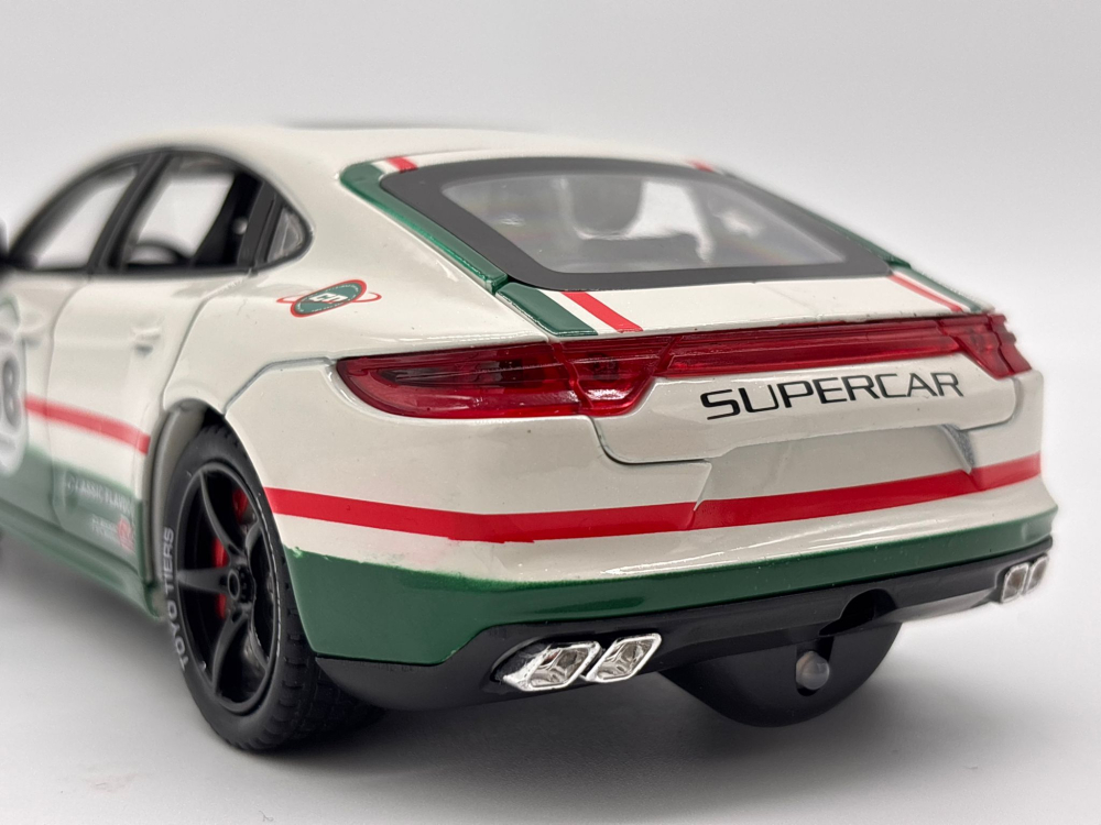 Automachetă Porsche Panamera, 20 cm, Funcție Pull-Back, Uși, Portbagaj și Capotă Deschizătoare, Lumină, Sunet și Efect de Fum (Baterii Incluse) [5]