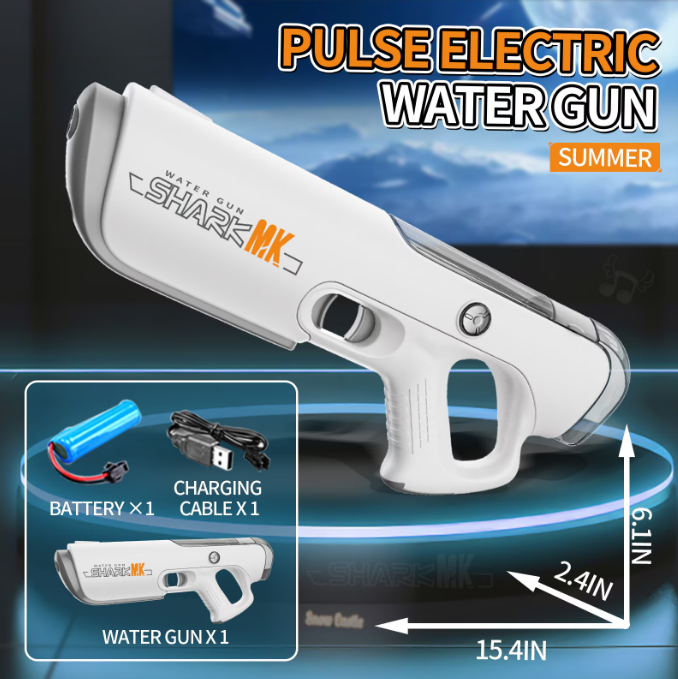 Pistol cu Apa Electric SHARK MX – Îl Scufunzi, Absoarbe Apa și Trage Puternic! Baterie Reîncărcabilă, Jet Lung 11m, 40 cm [5]
