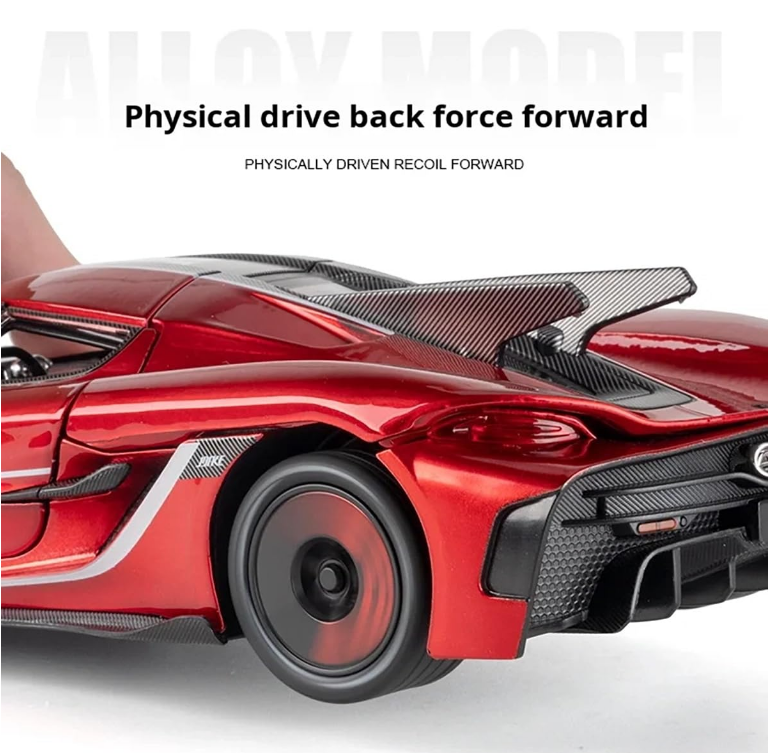 Mașină din Metal Koenigsegg Jesko 1:24, Model Hypercar cu Pullback, Uși Deschizătoare în Sus, Lumini și Sunete, 20 cm [6]