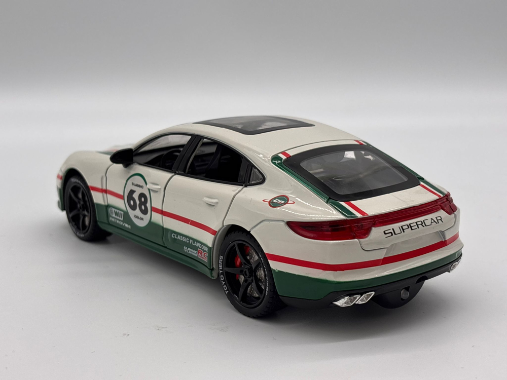 Automachetă Porsche Panamera, 20 cm, Funcție Pull-Back, Uși, Portbagaj și Capotă Deschizătoare, Lumină, Sunet și Efect de Fum (Baterii Incluse) [16]