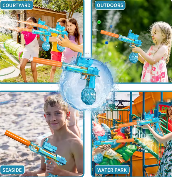 Pistol cu Apă Electric USP – Rezervor, Țintă Atașabilă, Jet Puternic, Tragere Manuală & Continuă [5]