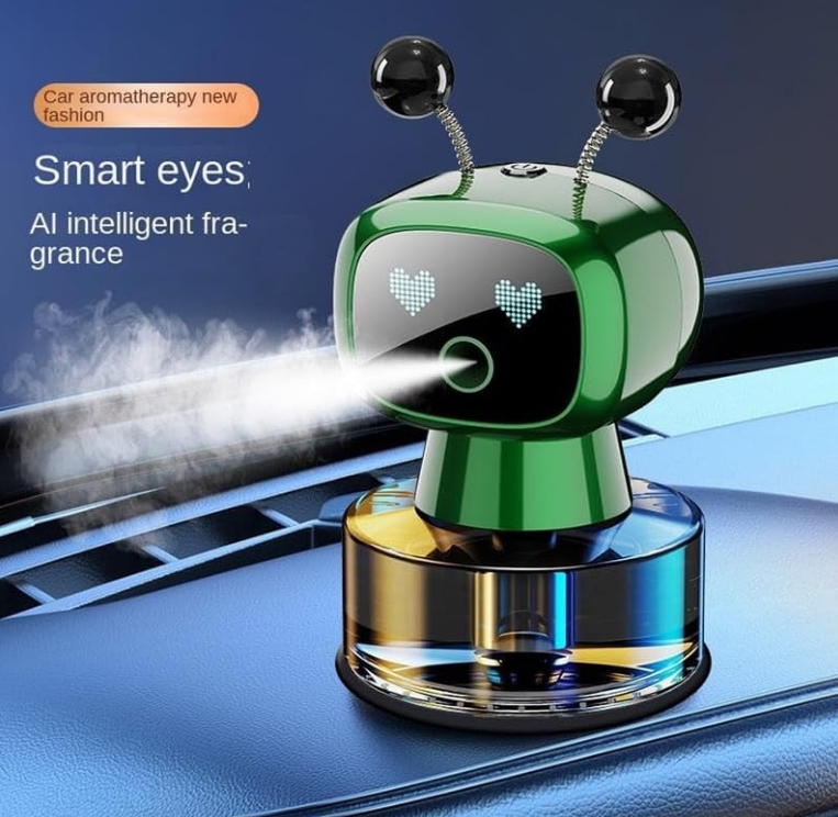 Odorizant Auto Design Robot – Reîncărcabil, Ochi Animati, Parfum Inclus, Fixare pe Bord cu Bandă Specială inclusa [27]