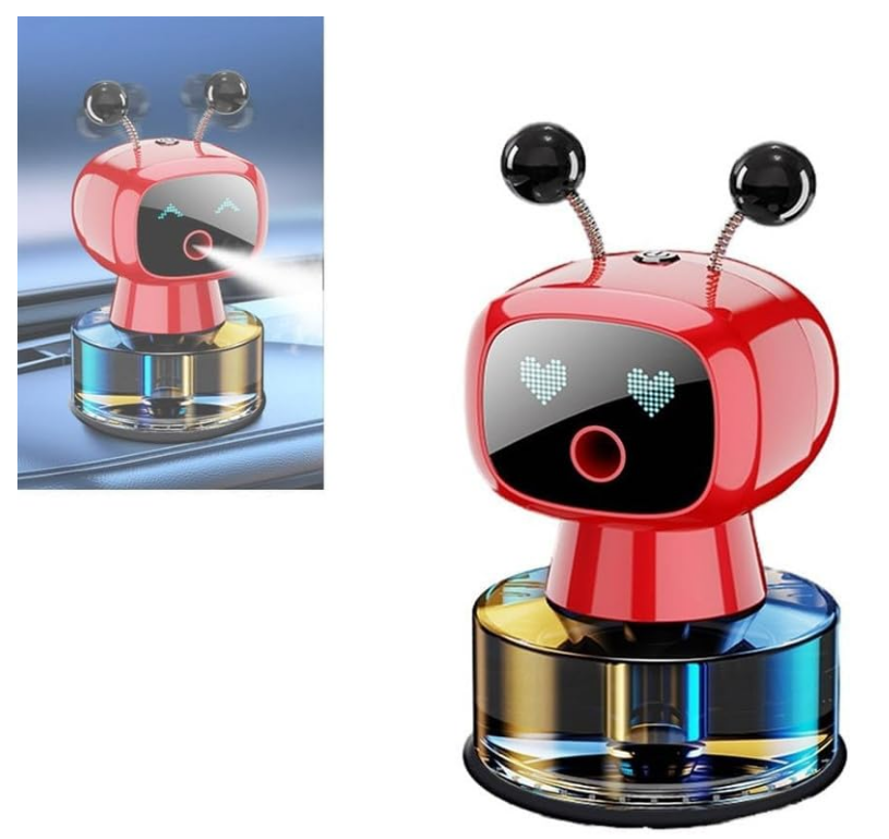 Odorizant Auto Design Robot – Reîncărcabil, Ochi Animati, Parfum Inclus, Fixare pe Bord cu Bandă Specială inclusa [24]
