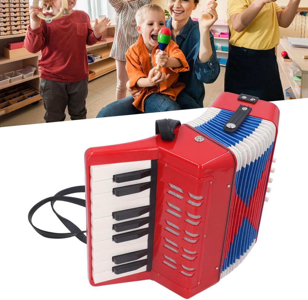 Acordeon Copii cu Clape, iStan, 23 x 38 cm - Rosu [11]
